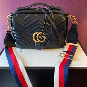 Gucci Marmont Red White and Blue Crossbody